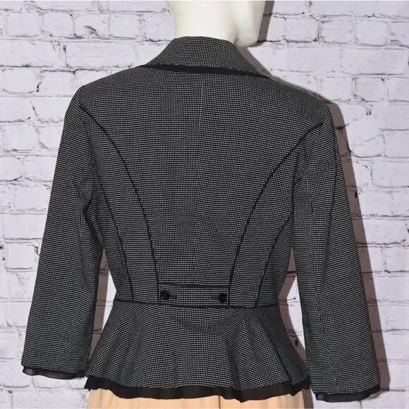White House Black Market Black & White One-Button Blazer Jacket Size 8 NEW!!! - Picture 3 of 7
